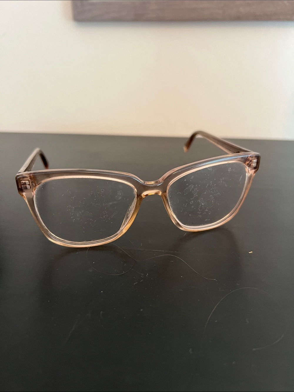 Warby Parker Translucent Light Brown/Taupe Cat-Eye Glasses